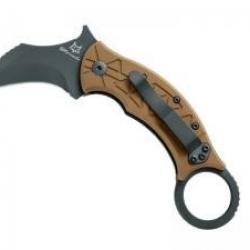 Couteau Karambit TRIBAL K lame acier M390 Bohler revêtement PVD noir