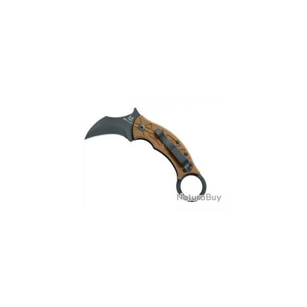 Couteau Karambit TRIBAL K lame acier M390 Bohler revtement PVD noir