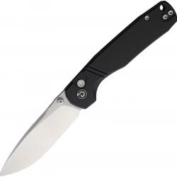 Couteau Defcon Delta Drop Point Lame Acier 14C28N Manche Aluminium Sécurité Button Lock TD017BK