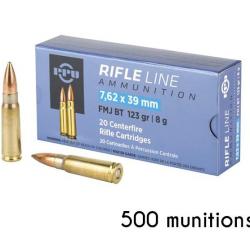 500 Cartouches Partizan Cal. 7.62×39 123-Grs. FMJ BT 