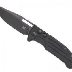 Couteau Fox NEW SMARTY lame Clip Point à trou acier N690Co revêtement PVD noir +étui