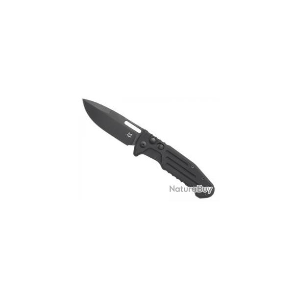 Couteau Fox NEW SMARTY lame Spear Point  trou acier N690Co revtement PVD noir +tui