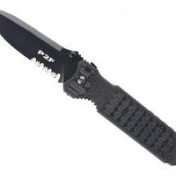 Couteau Fox PREDATOR II-2F lame noire semi-dentée acier N690Co