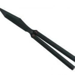 Couteau papillon Fox PHI lame acier M390 Bohler revêtement PVD noir +étui