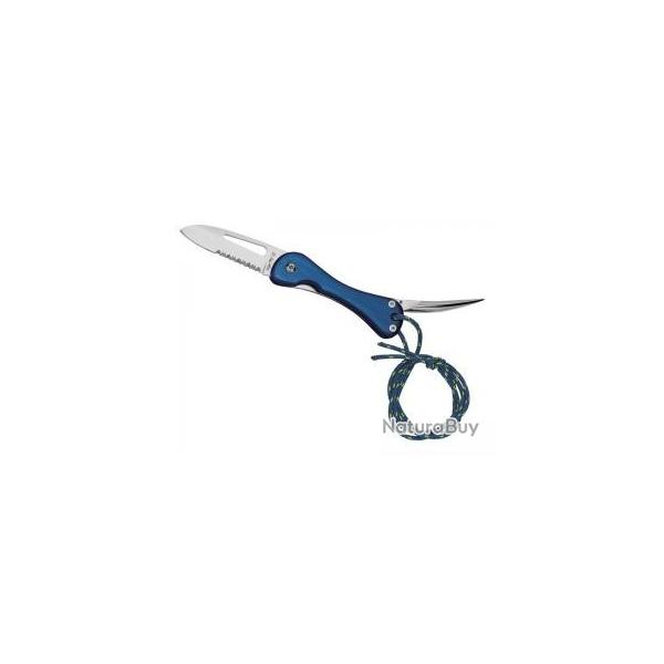 Couteau Fox  VOILE 2 pices inox (lame semi-dente avec dmanilleur, pissoir) +cordon