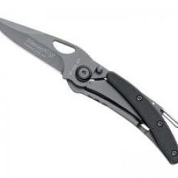 Couteau BlackFox tout acier 440 revêtement titanium, lame à trou et à cran intérieur