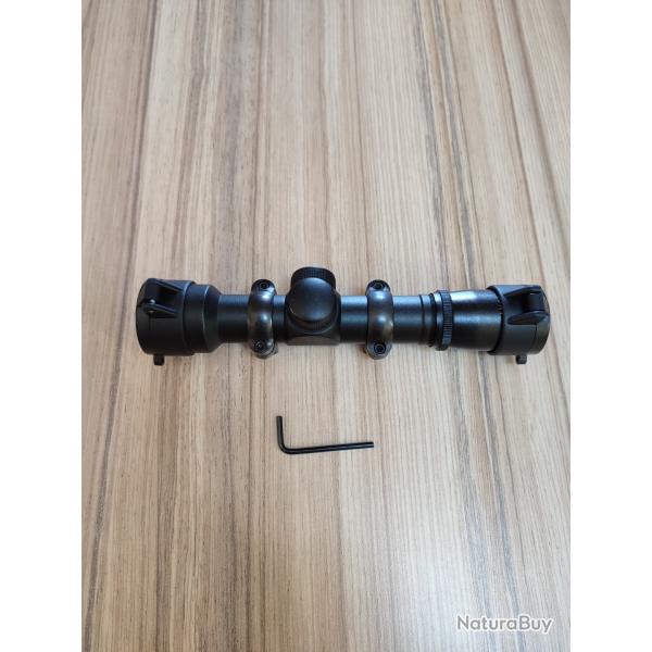 Lunette de tir type Colt 4x28 avec ces colliers pour montage rail Picatinny 21