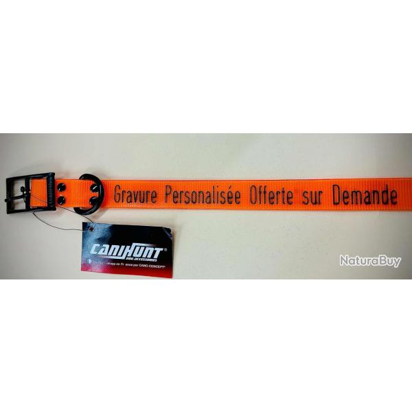 COLLIER CANIHUNT XTREME Polyurthane 3.8 x 0.25 x 70 cm Boucle Doub GRAVURE ET FRAIS DE PORT OFFERTS