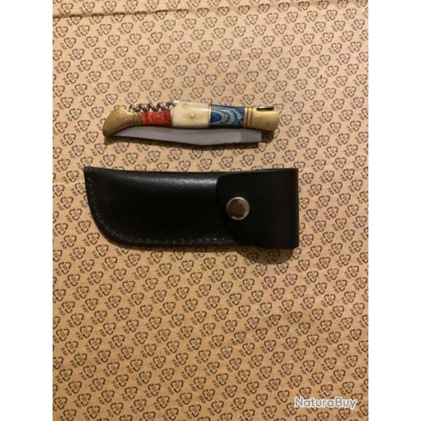 ETUI   ETUI CUIR  PLAT  POUR COTEAU LAGUIOLE 10 CM  2025   3