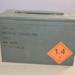 Caisse en métal à munitions 7.62 x 51mm 28cm x 15.5 cm x 18.5 cm hauteur étanche