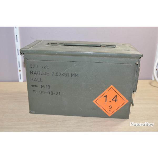 Caisse en mtal  munitions 7.62 x 51mm 28cm x 15.5 cm x 18.5 cm hauteur tanche