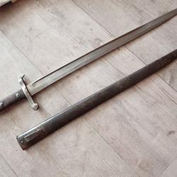 Baionnette pour fusil Guedes 1885 portugais ou Kropatschet 1886 (et Mauser Gewehr 88 ?)