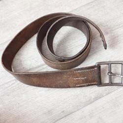 Ceinturon, ceinture pour étui pistolet Suisse / porte fourreau baionnette Rubin Schmidt. 105 cm !