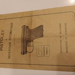 Notice pistolet le francais 6.35