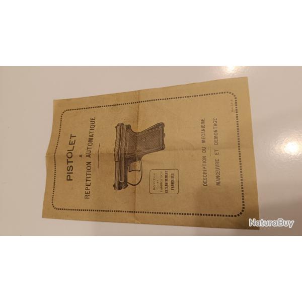 Notice pistolet le francais 6.35
