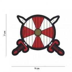 Patch 3D PVC Viking Shield & Sword (101 Inc) Rouge