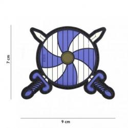 Patch 3D PVC Viking Shield & Sword (101 Inc) Bleu
