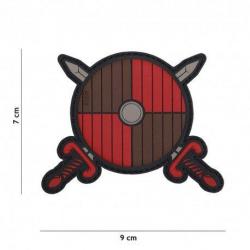 Patch 3D PVC Viking Shield & Sword (101 Inc) Marron