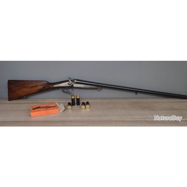 Magnifique fusil juxtapos chasse chien extrieur systme Lefaucheux eprouv PT 16/65 Catgorie D e