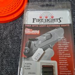 Hausse Guidon Fibre Optique- FIRE SIGHTS by Williams (PISTOL SIGHT GLOCK #56359)