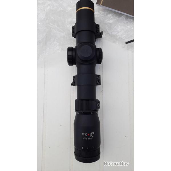 LUNETTE DE BATTUE  LEUPOLD VX R 1.25  -  4  x  20  AVEC POINT ROUGE TAT IMPECCABLE  MONTAGE LEUPOLD