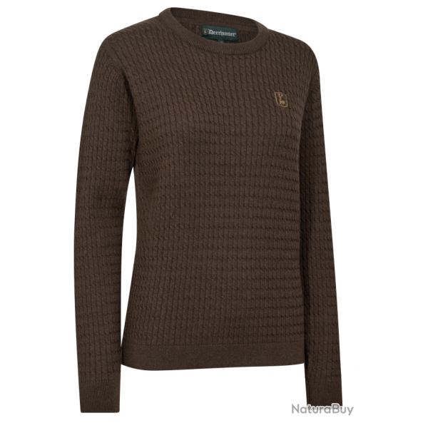 Pull femme Harrington marron DEERHUNTER-34