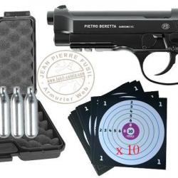 Pack pistolet 4,5 mm BB CO2 UMAREX - BERETTA Mod. 92 A1 Blowback Full automatique (1,35 joules)