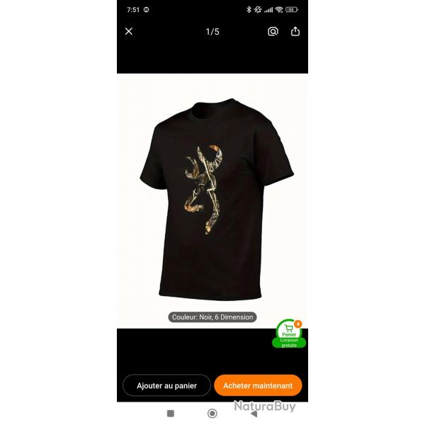 T shirt chasse browning