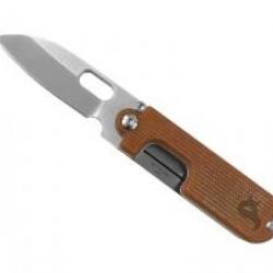 Couteau Blackfox BEAN GEN2 tout acier 440C satiné lame à trou + manche micarta naturel