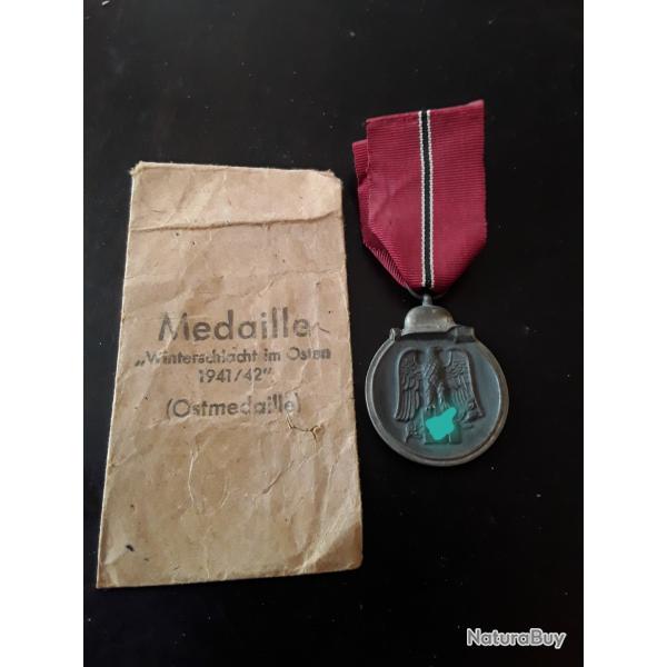 Mdaille allemande ww2 du front de l'est avec son sachet