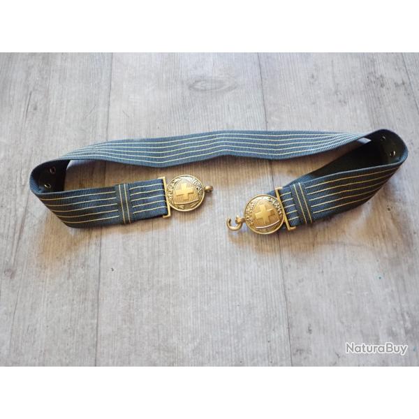 Ceinturon Officier Suisse, boucles rondes, pour port de la dague de parade, qui remplace le sabre
