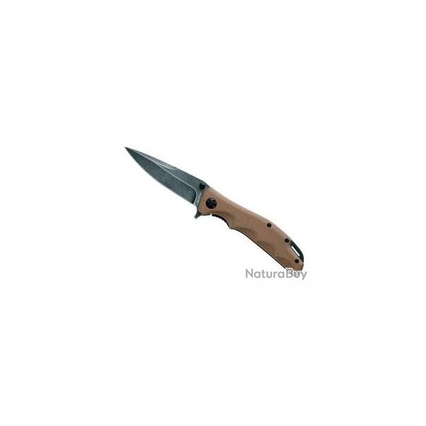Couteau FoxEdge MANDATORY FUN BRUN lame acier 8Cr13MoV revtement PVD finition  blackwash 