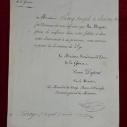 ORDRE DU LYS (1814)-AUTORISATION A PORTER LA DECORATION-MONARCHIE LOUIS XVIII-PREMIERE RESTAURATION