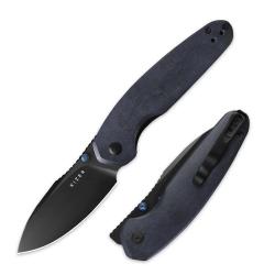 Couteau Kizer Meteora Lame Acier Nitro-V Black  Manche Richlite Blue Canyon Liner Lock KIV3730A3