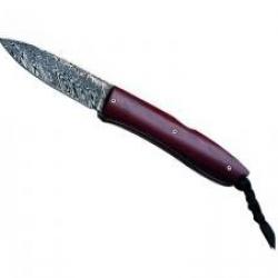 Couteau Lionsteel OPERA lame acier damas inox à cran +coffret +manche bois de santos