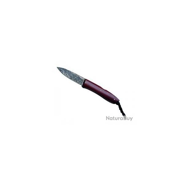 Couteau Lionsteel OPERA lame acier damas inox  cran +coffret +manche bois de santos