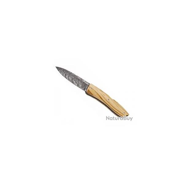 Couteau Lionsteel OPERA lame acier damas inox  cran +coffret +manche olivier