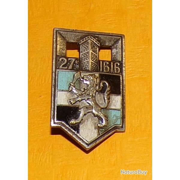 27 Rgiment d'Infanterie, 1616, mail, dos guilloch, Drago en bas , cu  une tour en chef et une