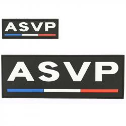 Bande ASVP gomme relief noir dos et devant