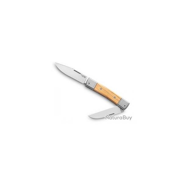 Couteau Lionsteel BESTMAN 2 lames (Clip-point et Wharncliffe) acier M390 Bohler satin  cran