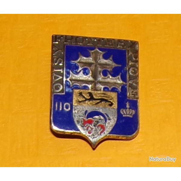 110 Rgiment d'Infanterie, mail, dos guilloch, 1 bolro sans marque , cu fond bleu aux armes de
