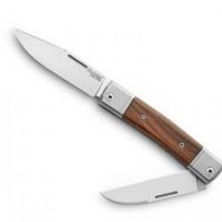 Couteau Lionsteel BESTMAN 2 lames (Clip-point+Wharncliffe) acier M390 Bohler satiné à cran