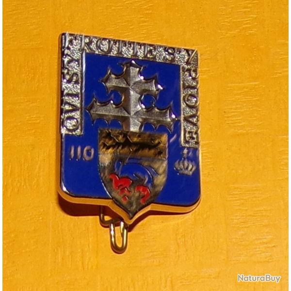 110 Rgiment d'Infanterie, opaque, dos grenu, tirage 2000, 2 pontets ,cu fond bleu aux armes de Du