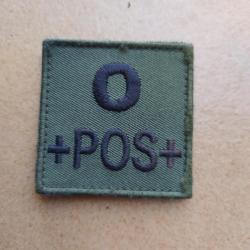 PATCH ECUSSON VELCRO GROUPE SANGUIN O+ KAKI
