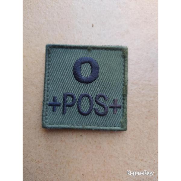 PATCH ECUSSON VELCRO GROUPE SANGUIN O+ KAKI