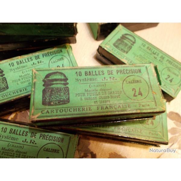 RARE!!!! Ancienne boite ogives/balles cal 24  "De Prcision"  Complete !!!