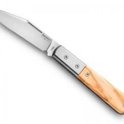 Couteau Lionsteel  SHUFFLER BARLOW lame acier M390 Bohler satiné +manche en olivier
