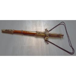 Couteau Chasse Poignard lame acier Manche antique ciselé décoration