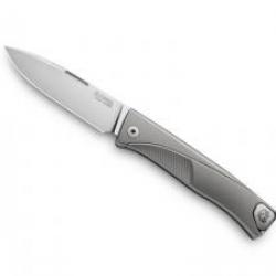 Couteau Lionsteel  THRILL lame acier M390 Bohler satiné +manche titanium gris