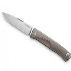 Couteau Lionsteel  THRILL lame acier M390 Bohler satiné +manche titanium bronze